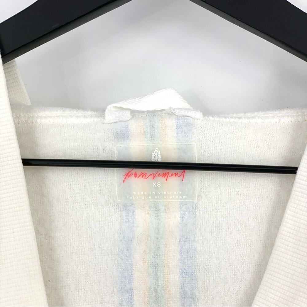 FREE PEOPLE MOVEMENT Grand Slam Sweat Striped Hoodie White XS - Picture 4 of 8